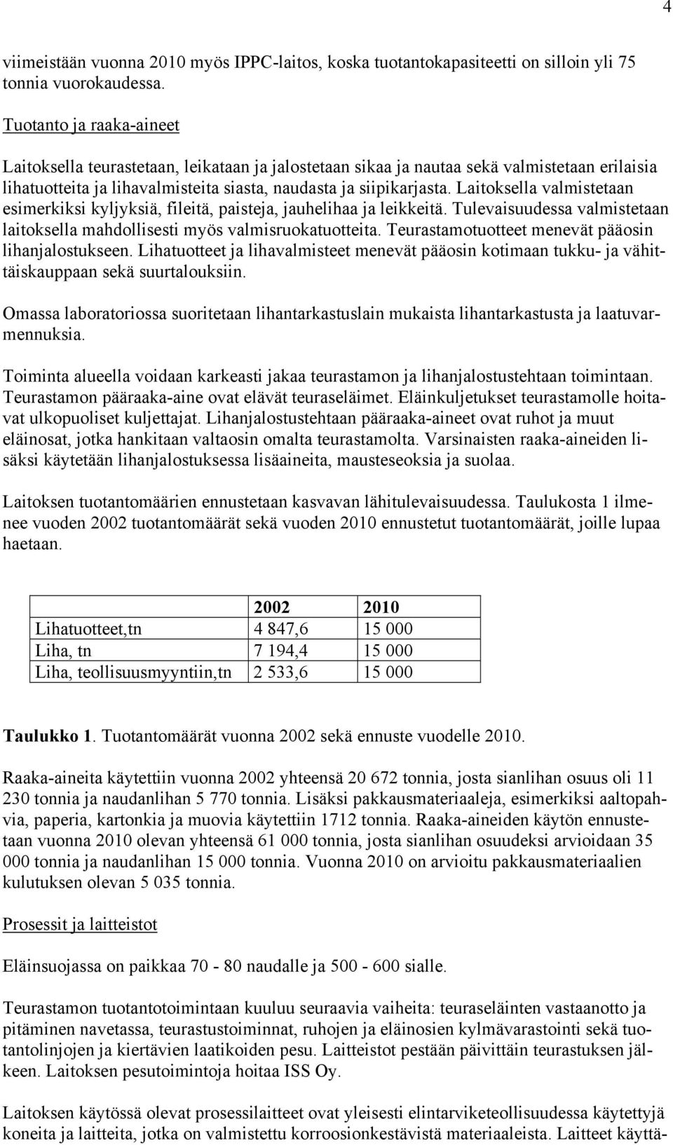 Laitoksella valmistetaan esimerkiksi kyljyksiä, fileitä, paisteja, jauhelihaa ja leikkeitä. Tulevaisuudessa valmistetaan laitoksella mahdollisesti myös valmisruokatuotteita.