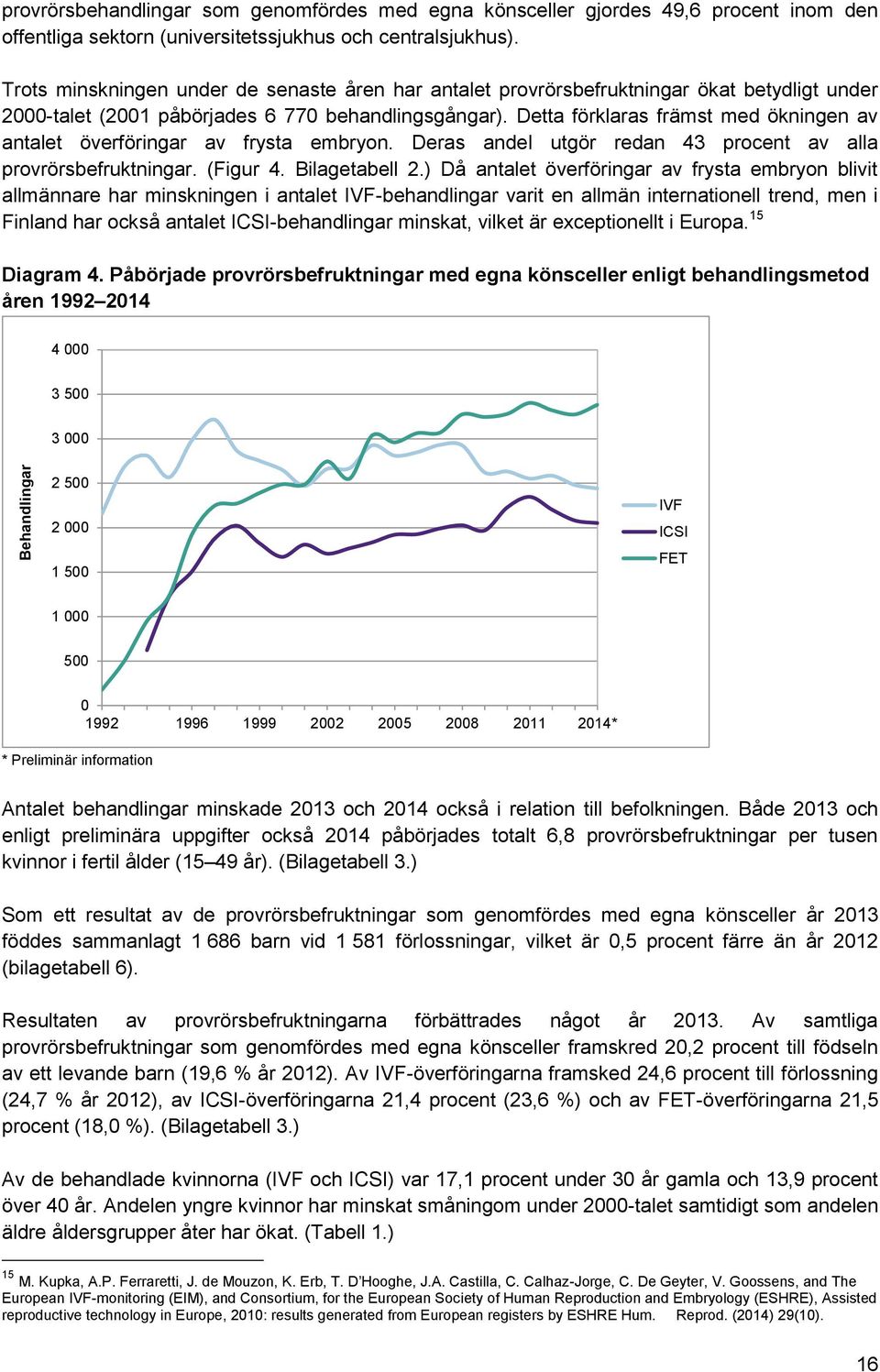 Detta förklaras främst med ökningen av antalet överföringar av frysta embryon. Deras andel utgör redan procent av alla provrörsbefruktningar. (Figur. Bilagetabell.