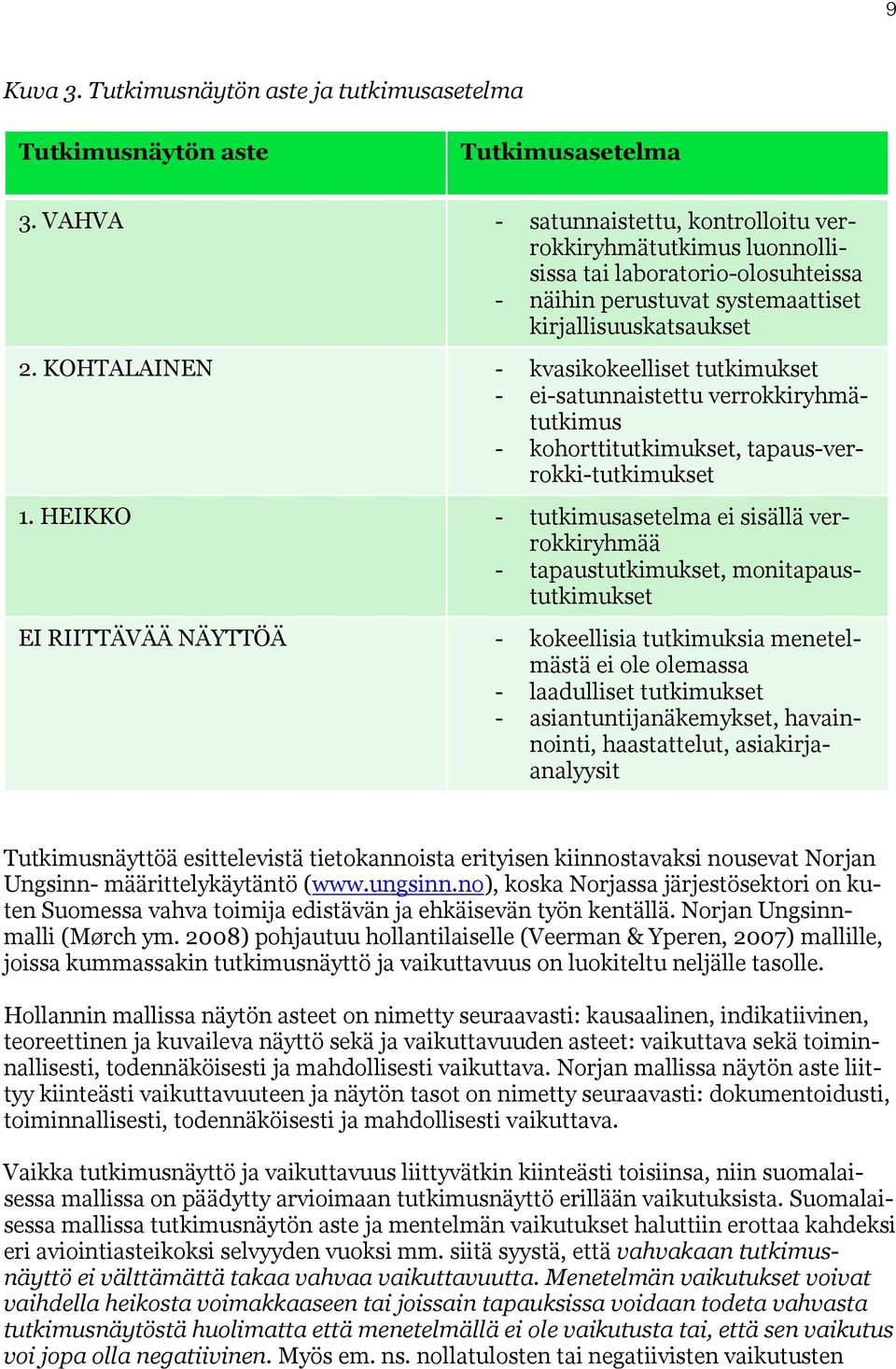 KOHTALAINEN - kvasikokeelliset tutkimukset - ei-satunnaistettu verrokkiryhmätutkimus - kohorttitutkimukset, tapaus-verrokki-tutkimukset 1.