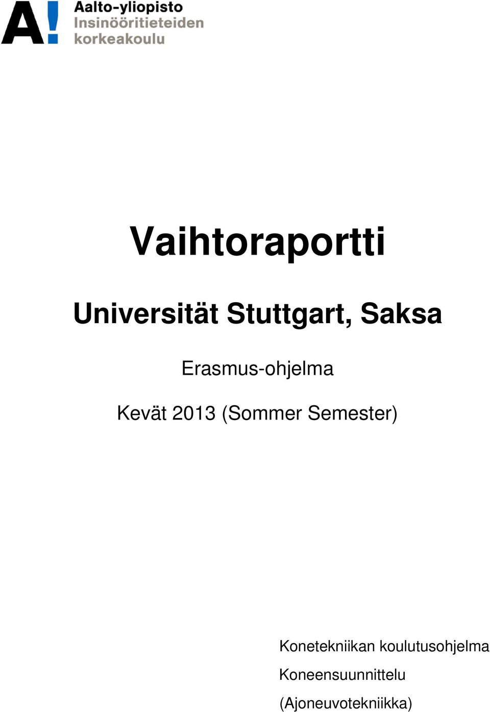 (Sommer Semester) Konetekniikan