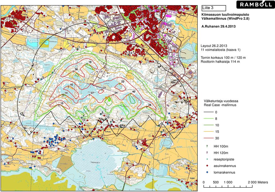 halkaisija 114 m 2 36 3 16 14 37 21 24 23 40 15 28 5 4 13 12 6 7 11 8 10 Välketunteja vuodessa