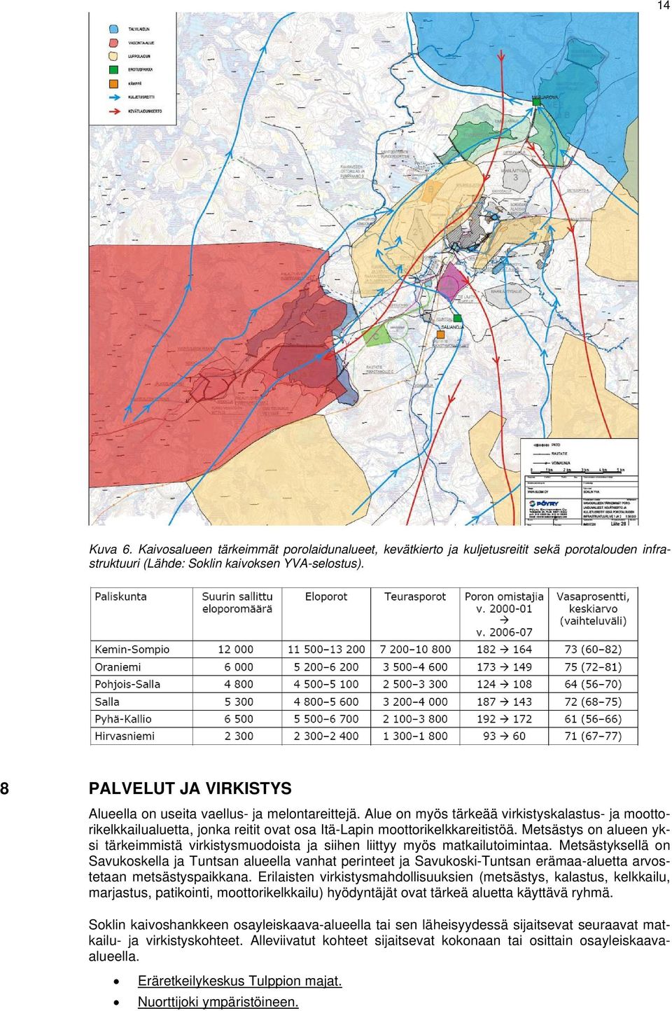 Metsästys on alueen yksi tärkeimmistä virkistysmuodoista ja siihen liittyy myös matkailutoimintaa.