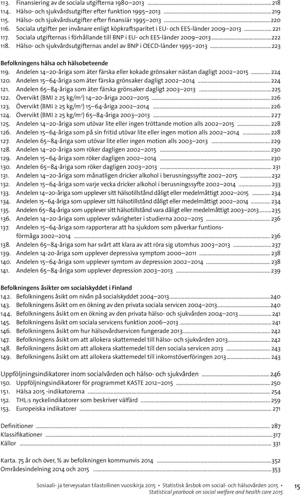 Hälso- och sjukvårdsutgifternas andel av BNP i OECD-länder 1995 2013...223 Befolkningens hälsa och hälsobeteende 119.