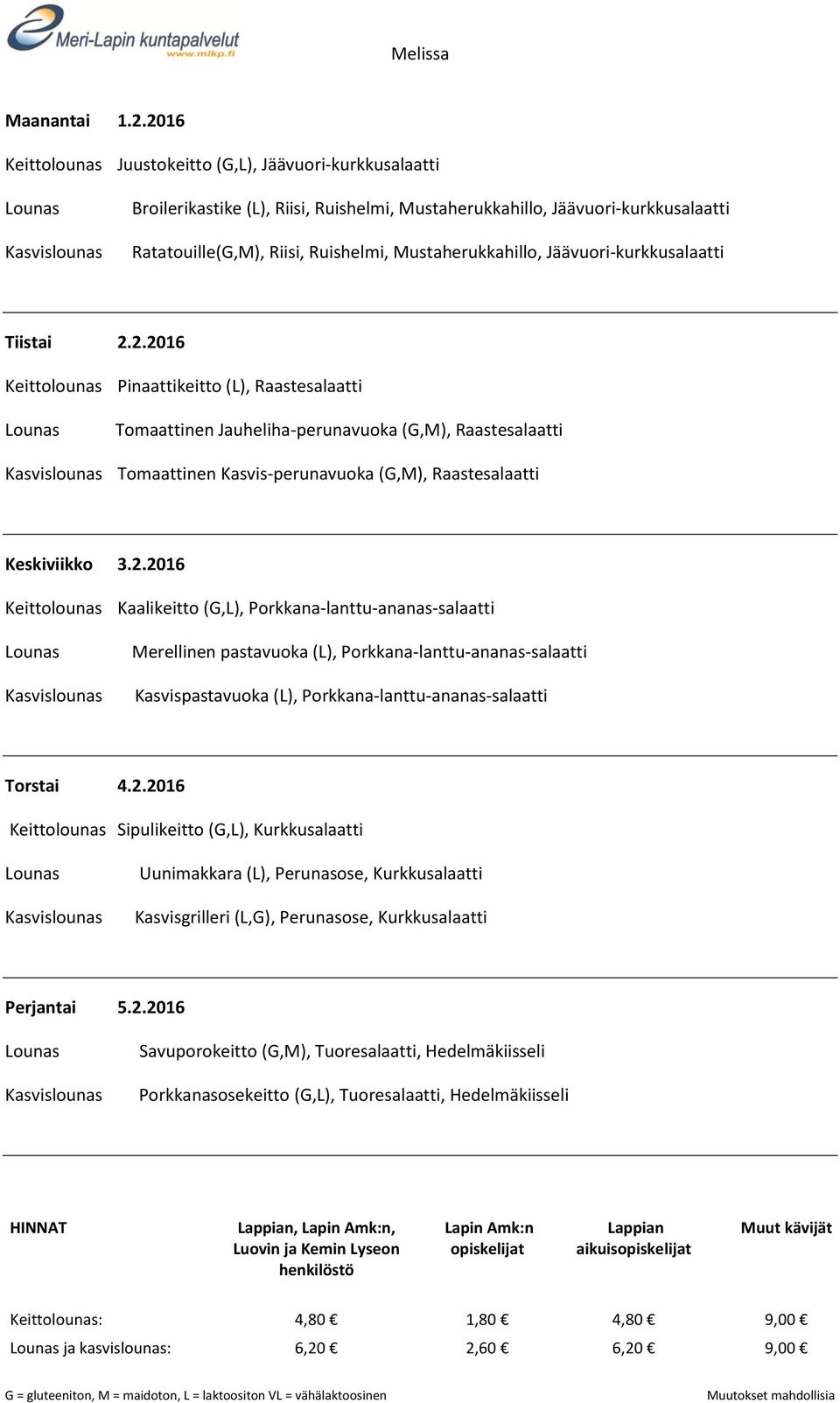 Jäävuori-kurkkusalaatti Tiistai 2.