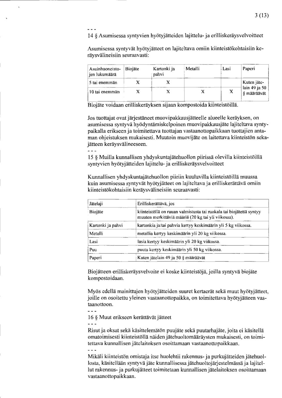 in 4 9 ja 5 0 mä ä rä ä vä t Biojäte voidaan erilliskeräyksen sijaan kompostoida kiinteistöillä.