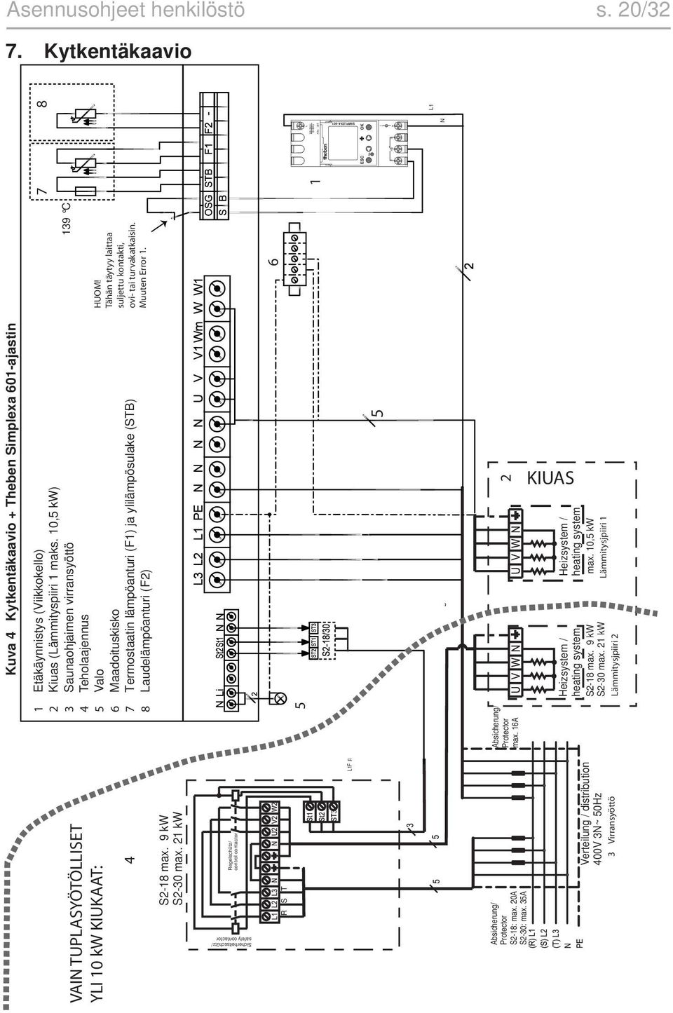 C2 µ 5 6 AM PM F3 Sicherheitsschütz/ safety contactor 1A 4 7 8 PROG TIME DATE SU/WI 12 31 - AM PM ESC OK 16-12 AWG 1 4 1 Res Res + + L ESC OK 1 2 220-230V~ 50-60Hz R 3a -20T ESC OK M N L L M N Res +