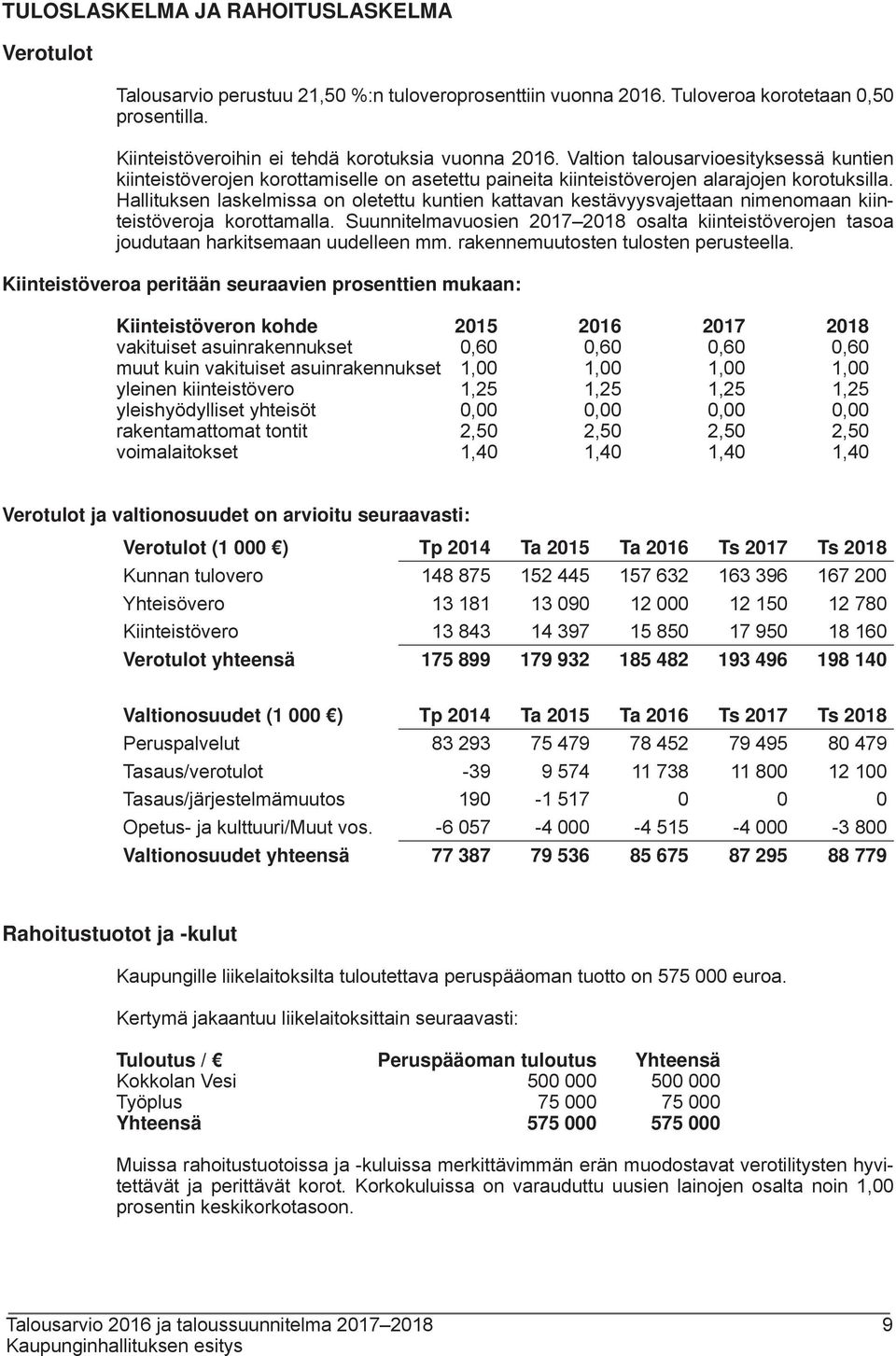 Hallituksen laskelmissa on oletettu kuntien kattavan kestävyysvajettaan nimenomaan kiinteistöveroja korottamalla.