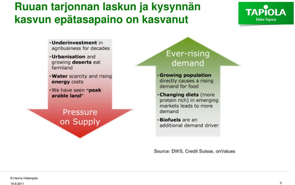 kasvun epätasapaino