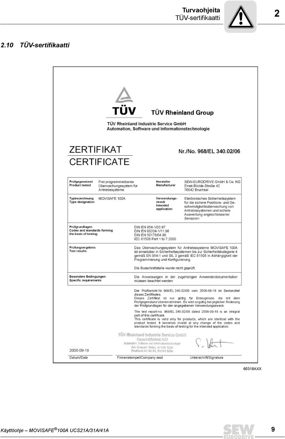 10 TÜV-sertifikaatti