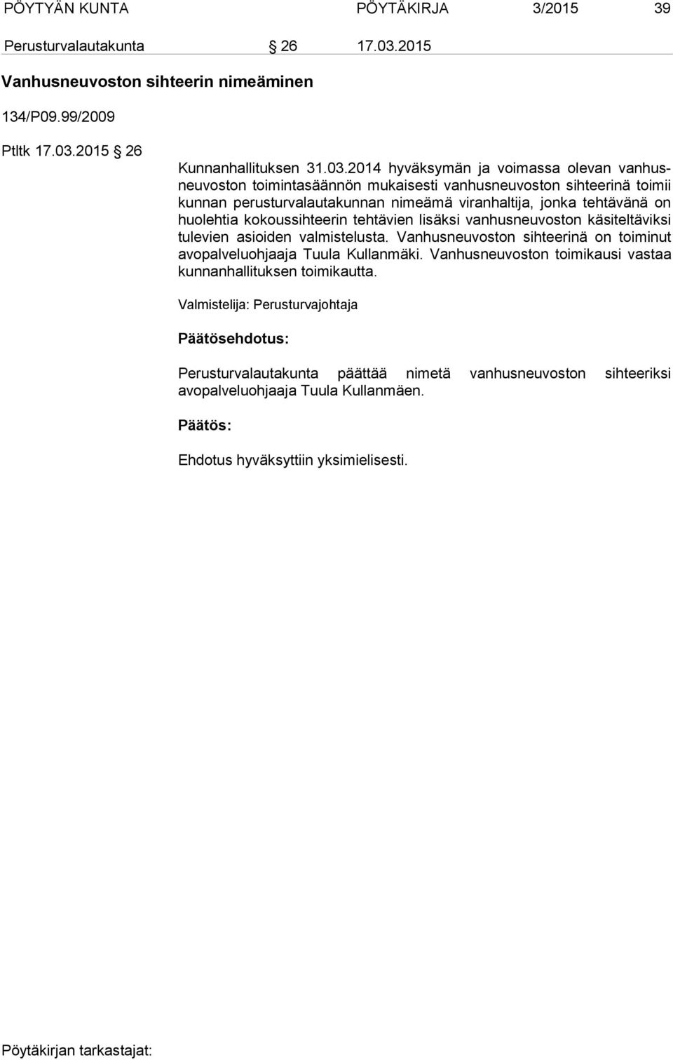 2015 26 Kunnanhallituksen 31.03.