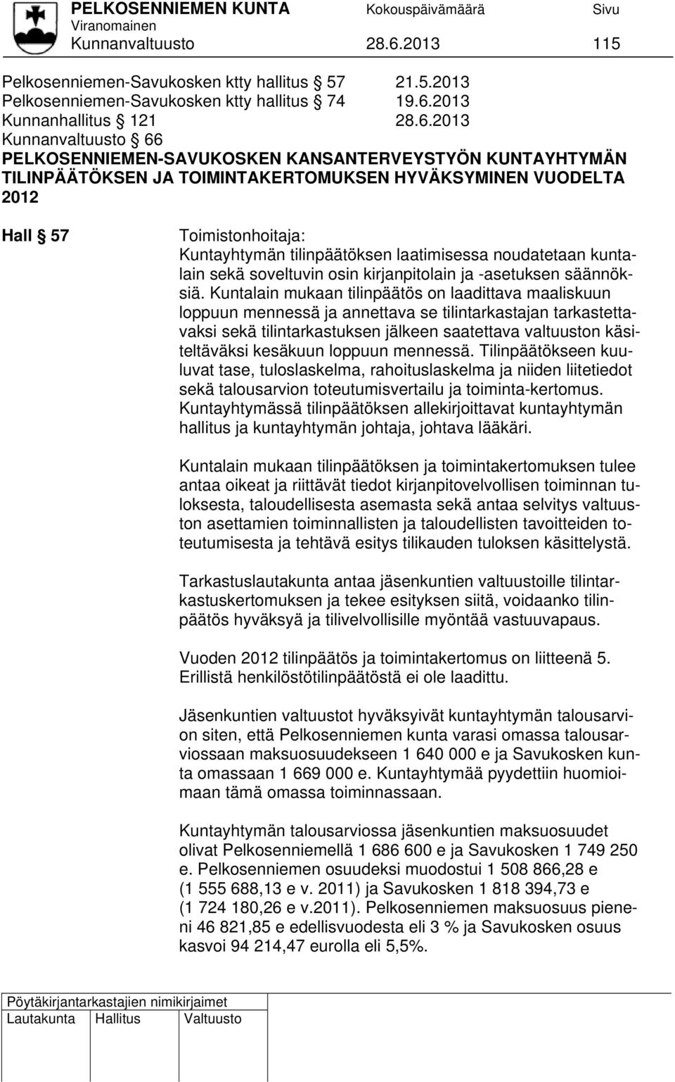 2013 Kunnanhallitus 121 28.6.