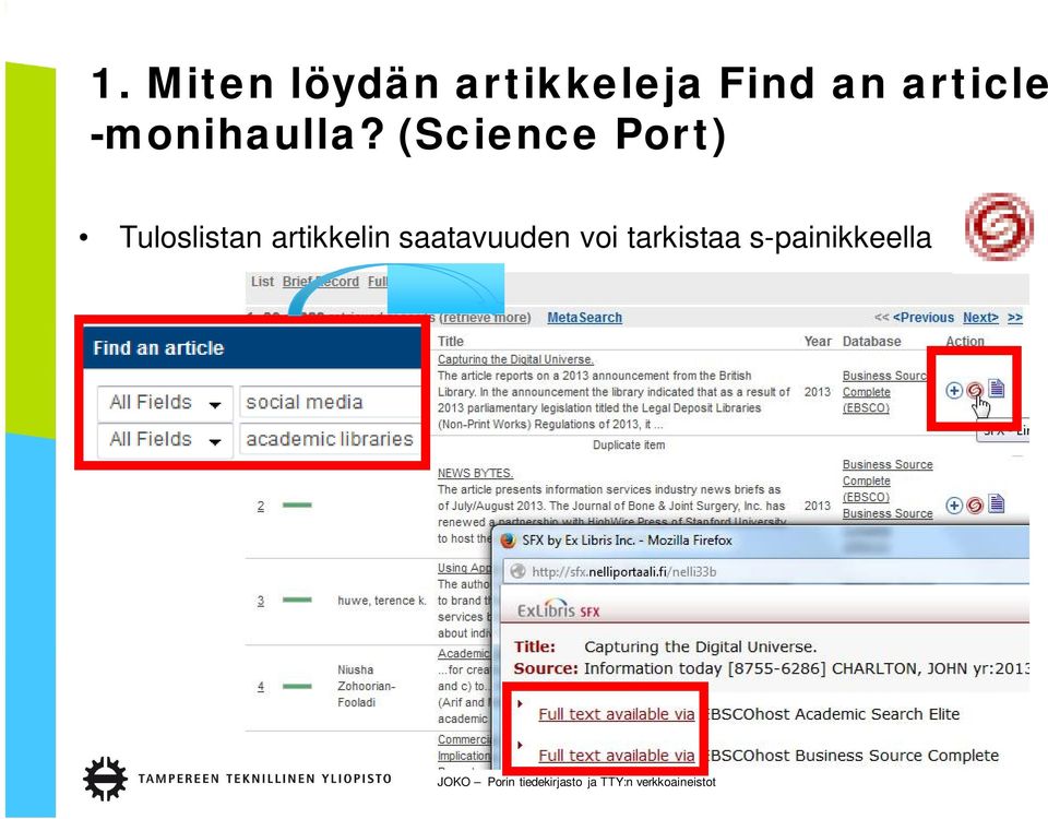 (Science Port) Tuloslistan