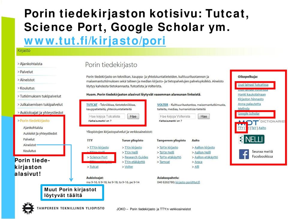 fi/kirjasto/pori Porin tiedekirjaston