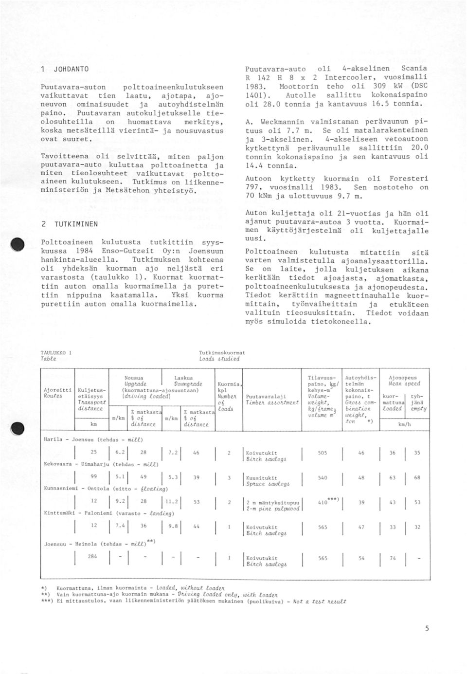 Puutavaran autokuljetukselle tieolosuhteilla on huomattava merkitys, koska metsäteillä vierintä ja nousuvastus ovat suuret. A. Weckmannin valmistaman perävaunun pituus oli 7.7 m.