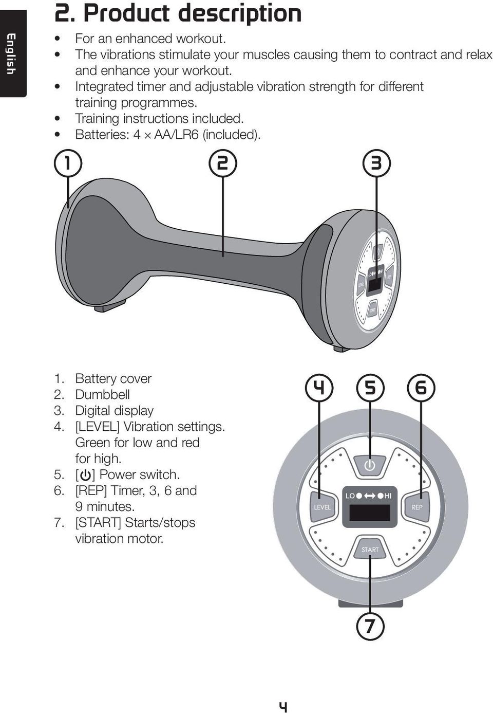 Integrated timer and adjustable vibration strength for different training programmes. Training instructions included.