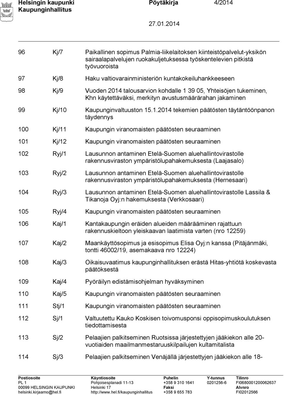 Kaupunginvaltuuston 15