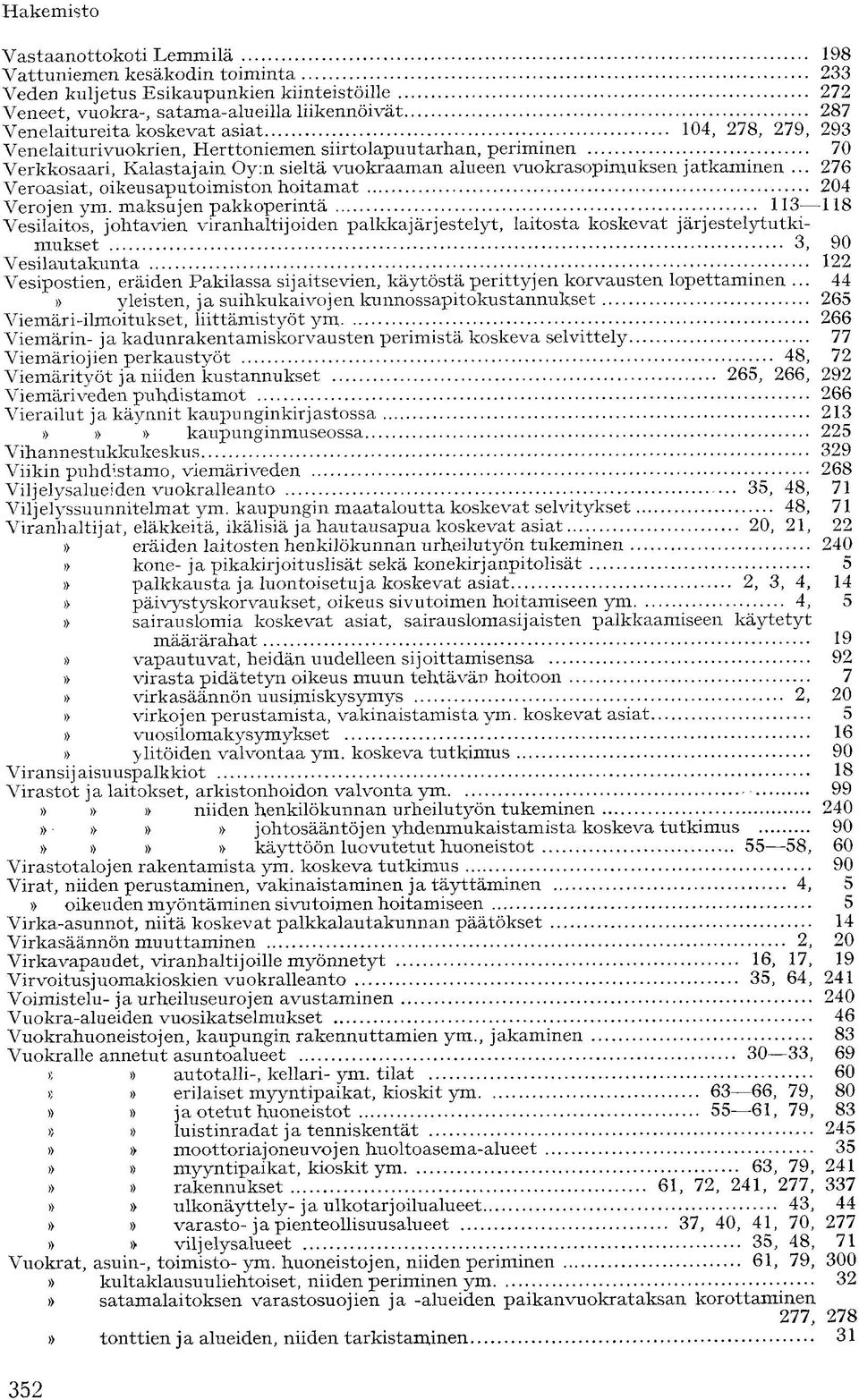 .. 276 Veroasiat, oikeusaputoimiston hoitamat 204 Verojen ym.