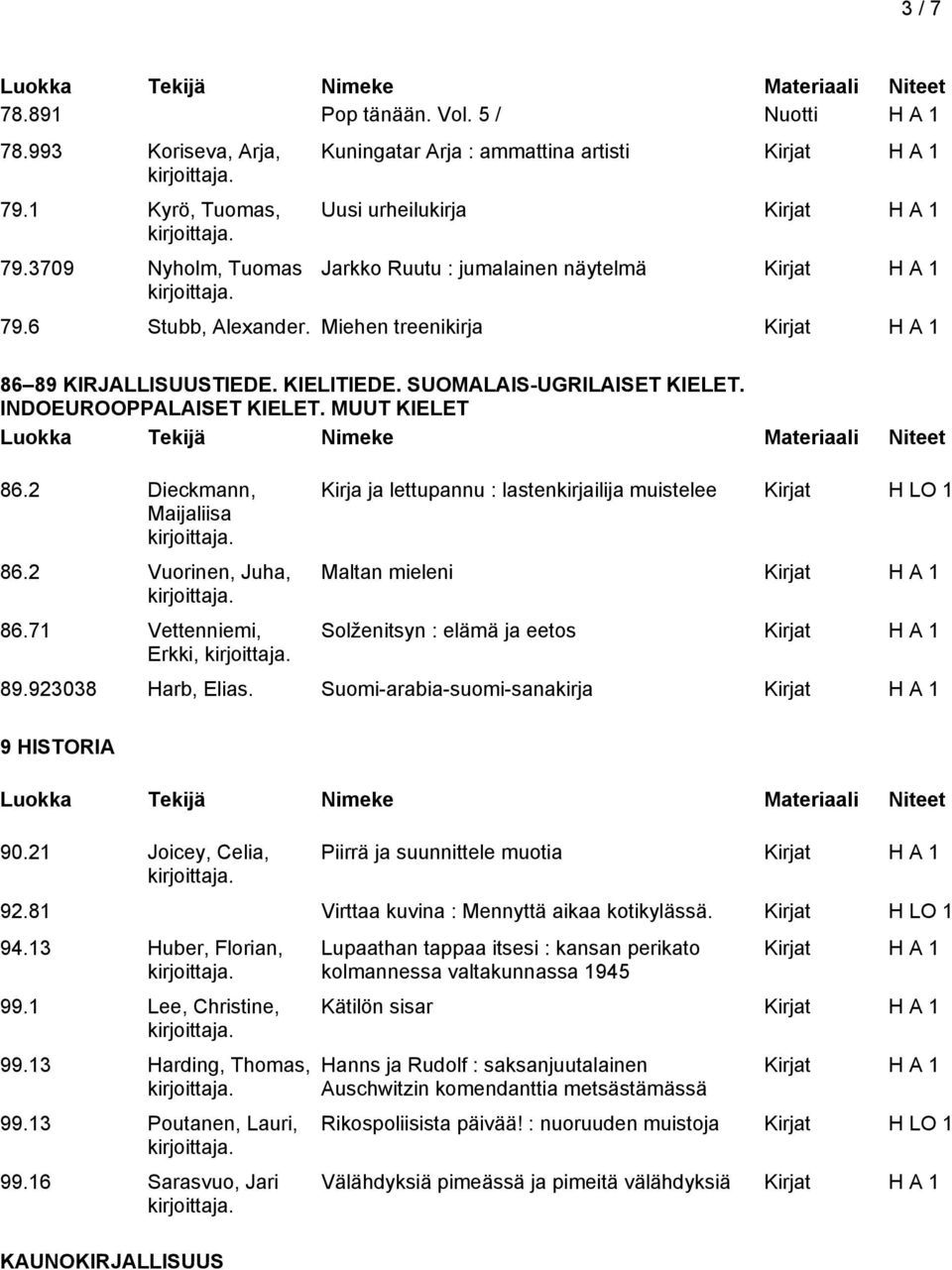 SUOMALAIS-UGRILAISET KIELET. INDOEUROOPPALAISET KIELET. MUUT KIELET 86.2 Dieckmann, Maijaliisa 86.2 Vuorinen, Juha, 86.