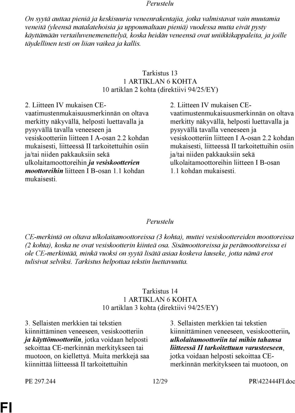 Tarkistus 13 1 ARTIKLAN 6 KOHTA 10 artiklan 2 kohta (direktiivi 94/25/EY) 2.