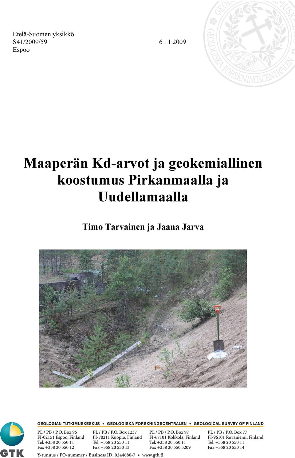 geokemiallinen koostumus Pirkanmaalla