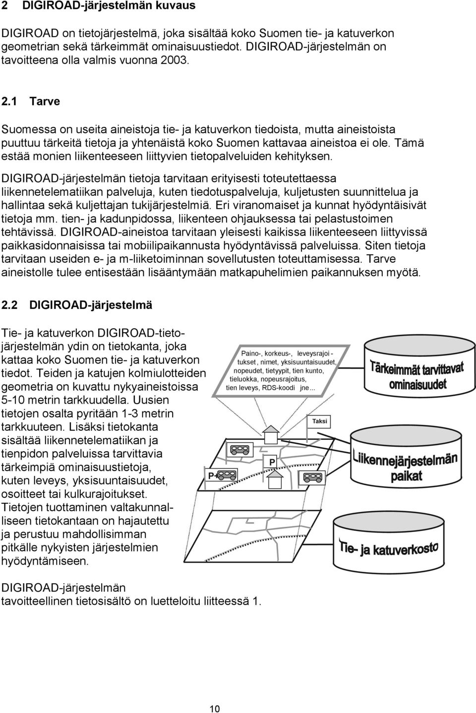 03. 2.1 Tarve Suomessa on useita aineistoja tie- ja katuverkon tiedoista, mutta aineistoista puuttuu tärkeitä tietoja ja yhtenäistä koko Suomen kattavaa aineistoa ei ole.