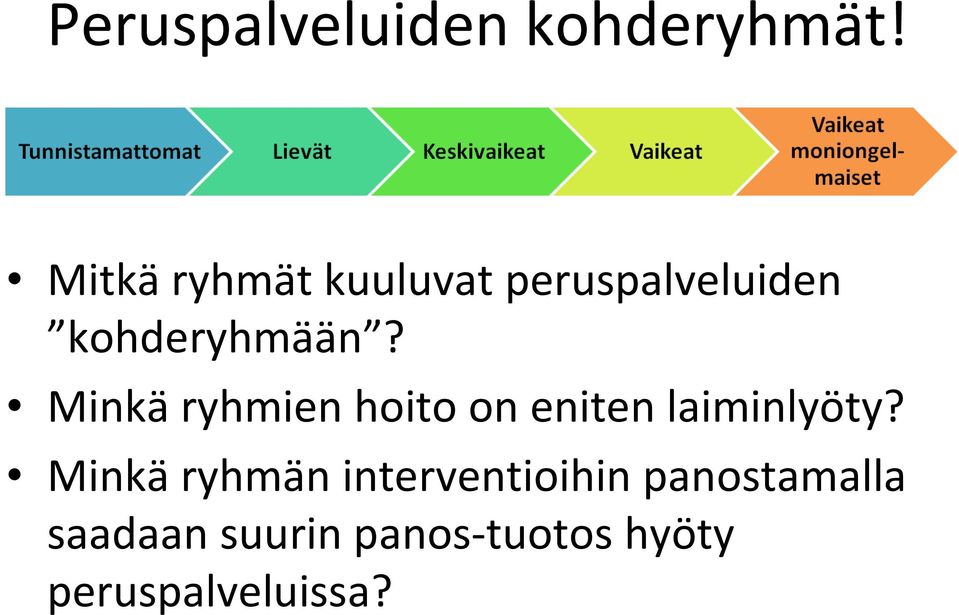 Minkä ryhmien hoito on eniten laiminlyöty?