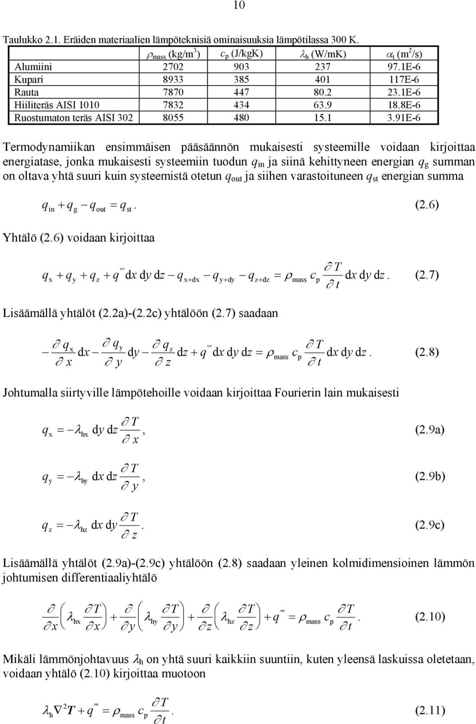 91E-6 Termonamiikan ensimmäisen pääsäännön mukaisesti systeemille voidaan kirjoittaa energiatase, jonka mukaisesti systeemiin tuodun in ja siinä kehittyneen energian g summan on oltava yhtä suuri