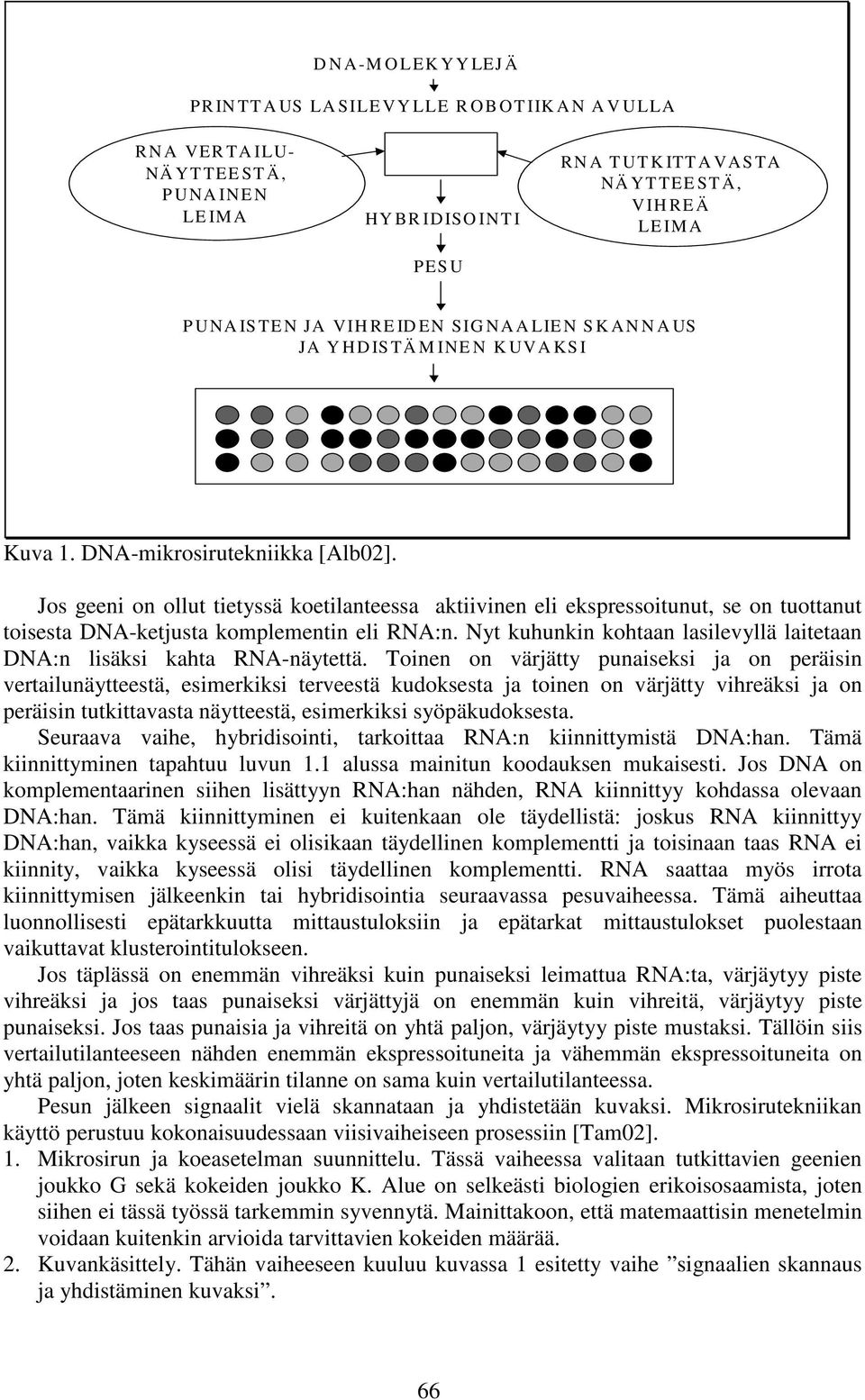 Jos geeni on ollut tietyssä koetilanteessa aktiivinen eli ekspressoitunut, se on tuottanut toisesta DNA-ketjusta komplementin eli RNA:n.