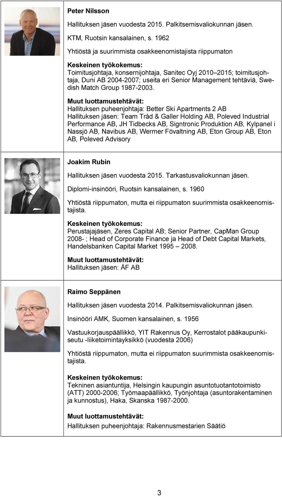 Swedish Match Group 1987-2003.