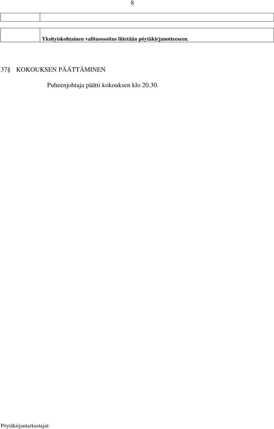pöytäkirjanotteeseen.