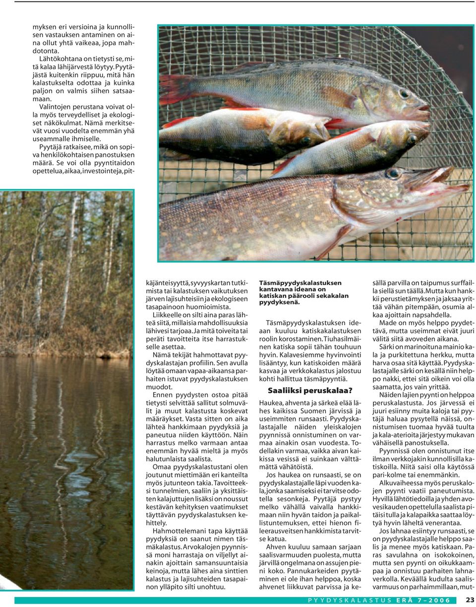 pyydyskalastajalle särki on kesällä niin helppo nakki, ettei sitä oikein voi olla saamatta, jos vain yrittää. Näiden lajien pyynti on helppoa peruskalastusta.