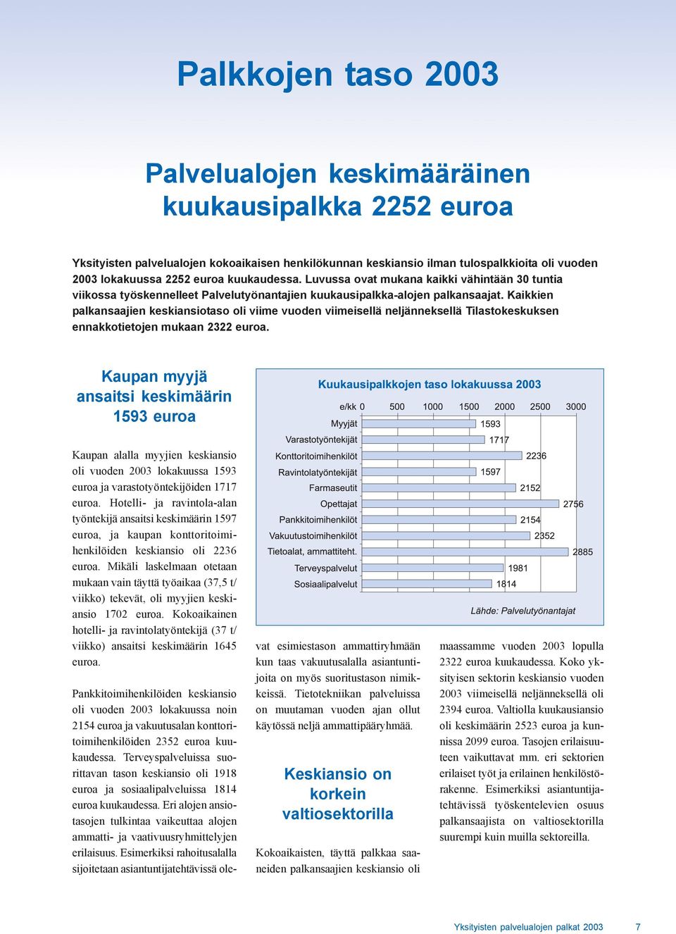 Kaikkien palkansaajien keskiansiotaso oli viime vuoden viimeisellä neljänneksellä Tilastokeskuksen ennakkotietojen mukaan 2322 euroa.