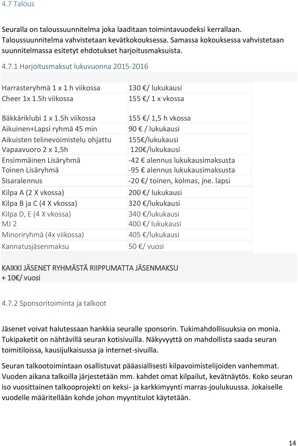 5h viikossa Bäkkäriklubi 1 x 1.