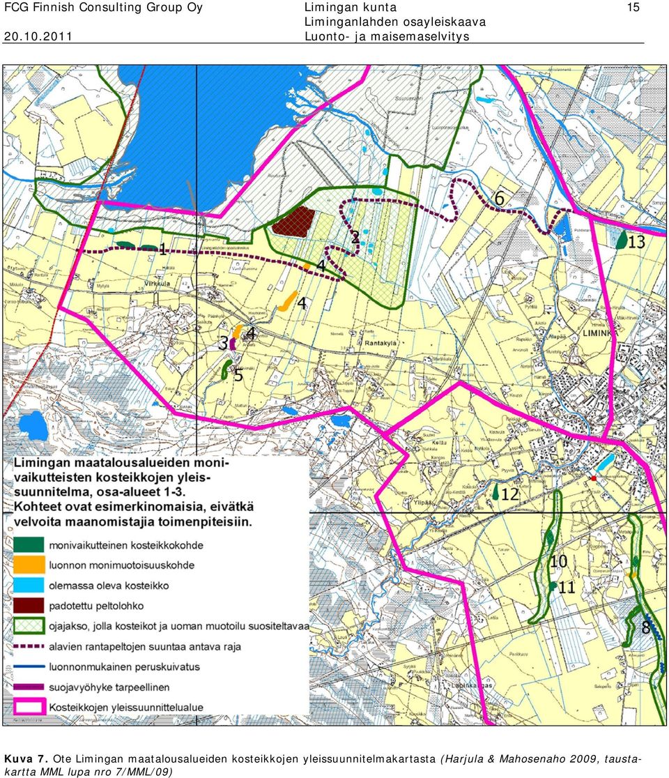 Ote Limingan maatalousalueiden kosteikkojen