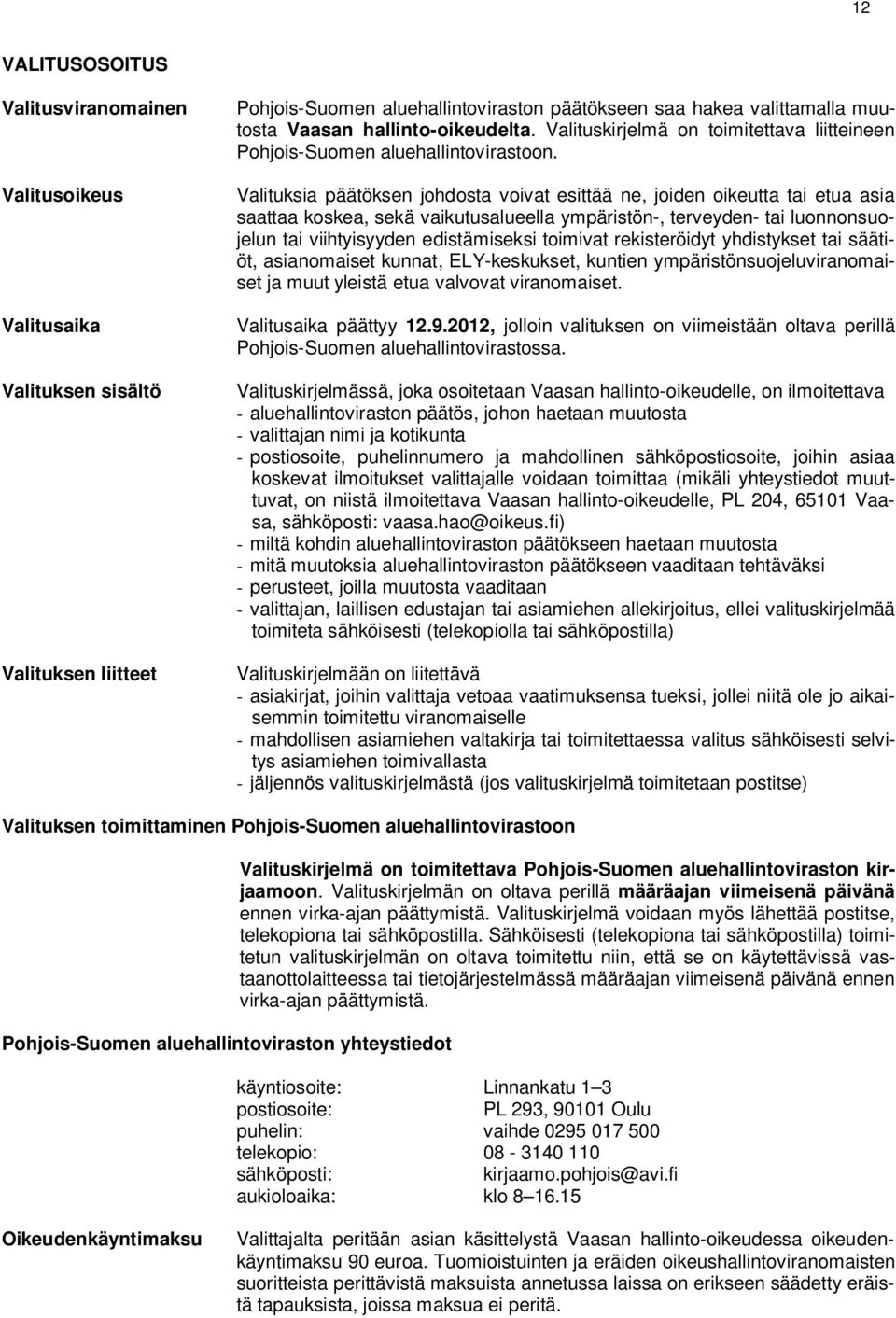 Valituksia päätöksen johdosta voivat esittää ne, joiden oikeutta tai etua asia saattaa koskea, sekä vaikutusalueella ympäristön-, terveyden- tai luonnonsuojelun tai viihtyisyyden edistämiseksi