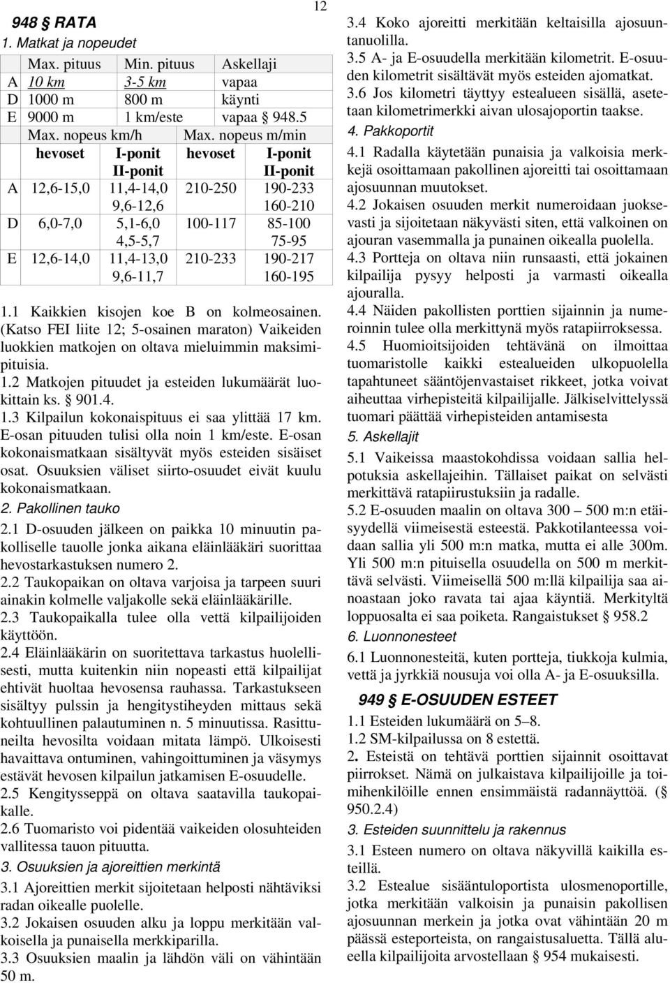 160-195 1.1 aikkien kisojen koe on kolmeosainen. (atso liite 12; 5-osainen maraton) aikeiden luokkien matkojen on oltava mieluimmin maksimipituisia. 1.2 atkojen pituudet ja esteiden lukumäärät luokittain ks.