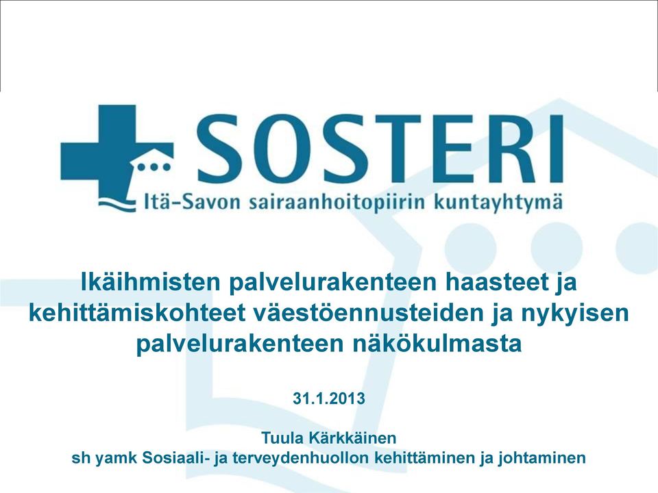palvelurakenteen näkökulmasta 31.