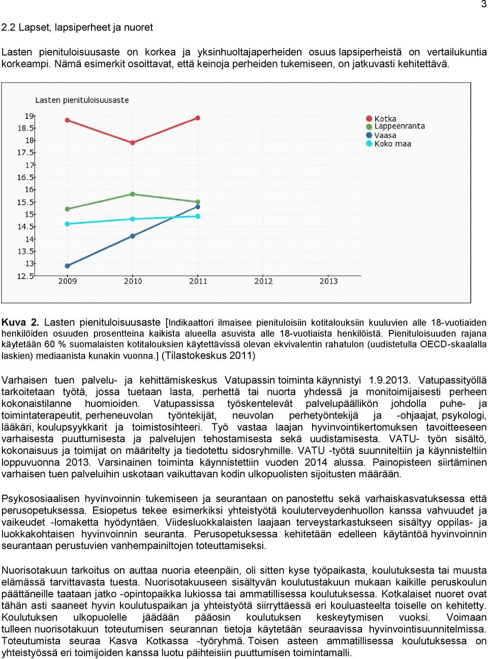 Lasten pienituloisuusaste [Indikaattori ilmaisee pienituloisiin kotitalouksiin kuuluvien alle 18-vuotiaiden henkilöiden osuuden prosentteina kaikista alueella asuvista alle 18-vuotiaista henkilöistä.