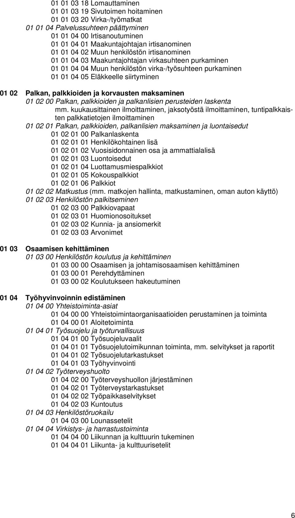 Palkan, palkkioiden ja korvausten maksaminen 01 02 00 Palkan, palkkioiden ja palkanlisien perusteiden laskenta mm.