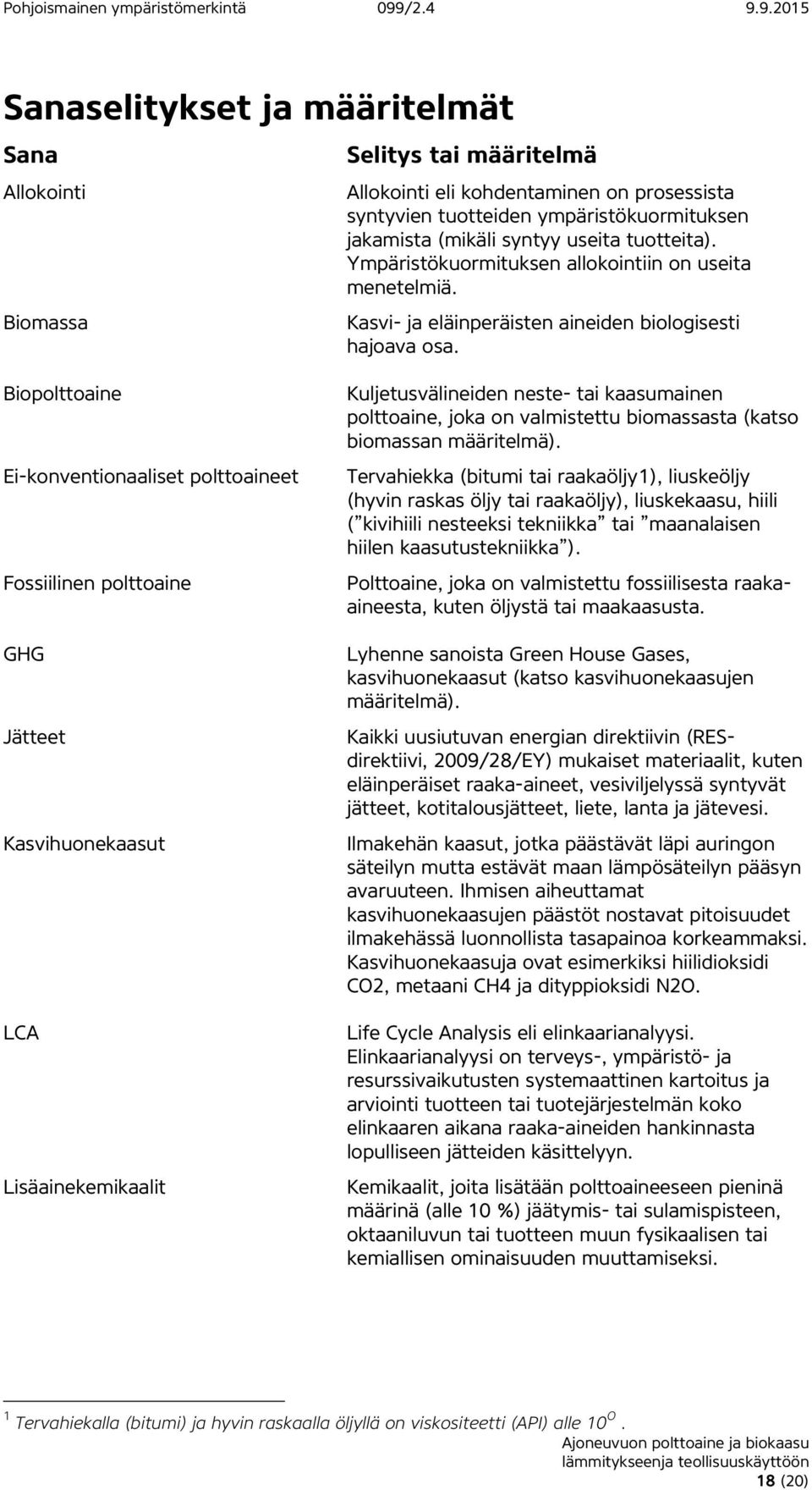 Biopolttoaine Ei-konventionaaliset polttoaineet Fossiilinen polttoaine GHG Jätteet Kasvihuonekaasut LCA Lisäainekemikaalit Kuljetusvälineiden neste- tai kaasumainen polttoaine, joka on valmistettu