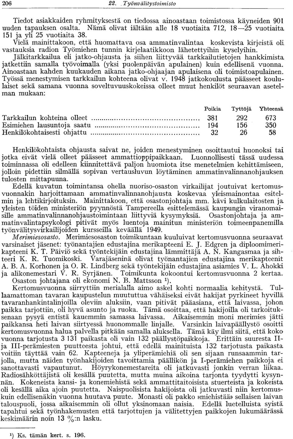 Vielä mainittakoon, että huomattava osa ammatinvalintaa koskevista kirjeistä oli vastauksia radion Työmiehen tunnin kirjelaatikkoon lähetettyihin kyselyihin.