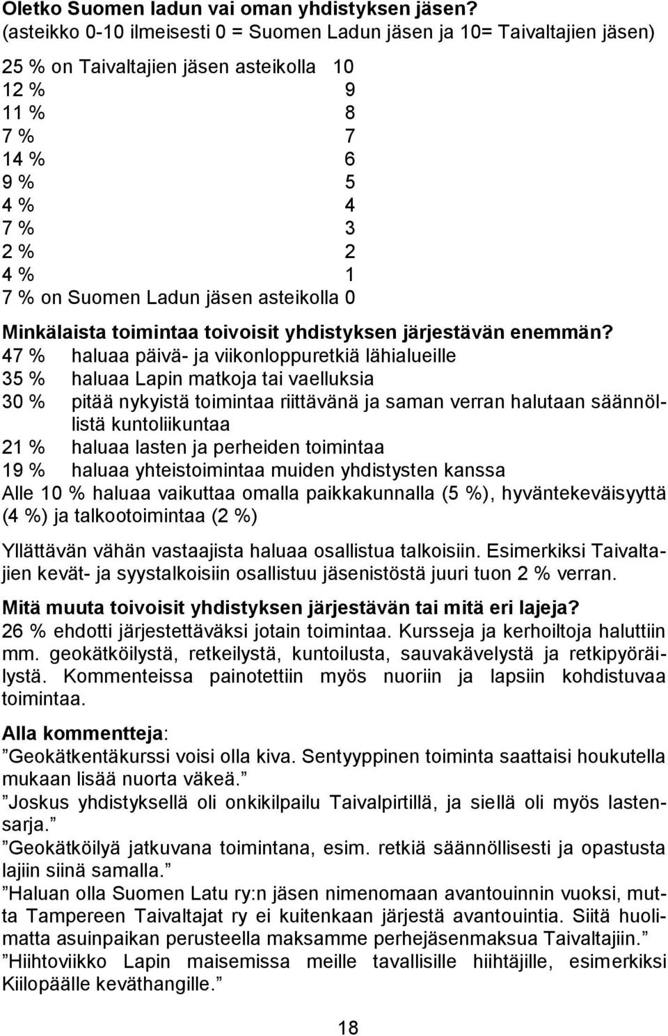 asteikolla 0 Minkälaista toimintaa toivoisit yhdistyksen järjestävän enemmän?