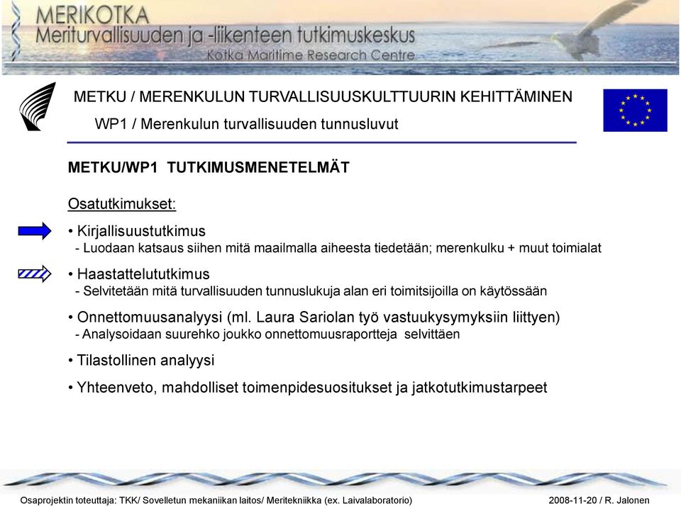 toimitsijoilla on käytössään Onnettomuusanalyysi (ml.