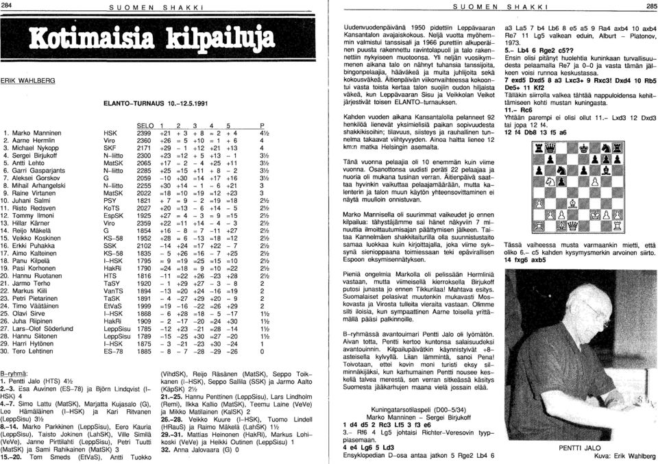 Hannu Ruotanen 21. Jarmo Terho 22. Markus Kiili 23. Petri Pietarinen 24. Timo Väätäinen 25. Olavi Sirve 26. Juha Riipinen 27. Lars-Olof Söderlund 28. Hannu Siitonen 29. Harri Hytönen 30.