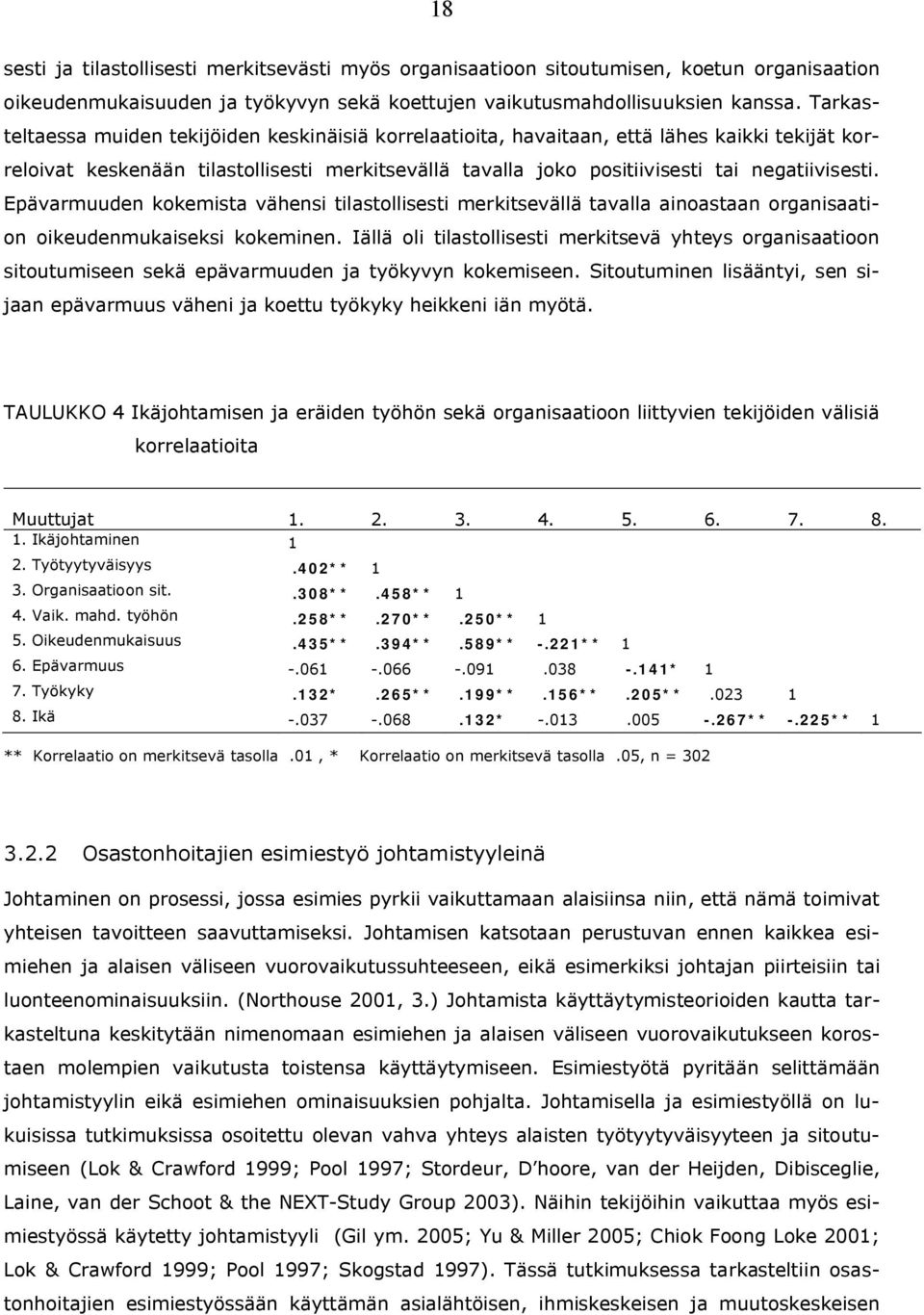Epävarmuuden kokemista vähensi tilastollisesti merkitsevällä tavalla ainoastaan organisaation oikeudenmukaiseksi kokeminen.