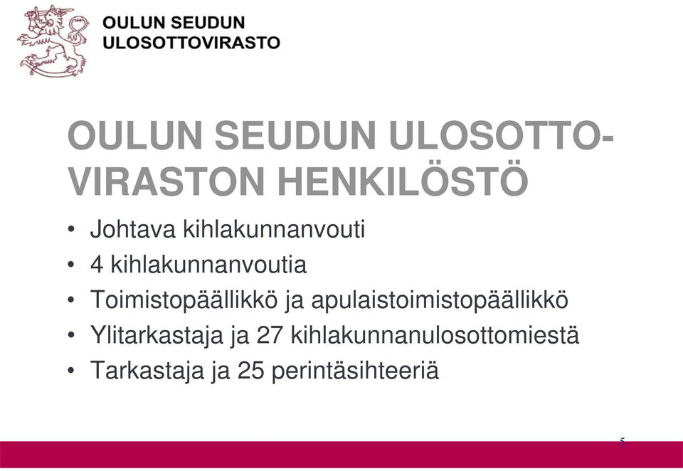 Toimistopäällikkö ja apulaistoimistopäällikkö