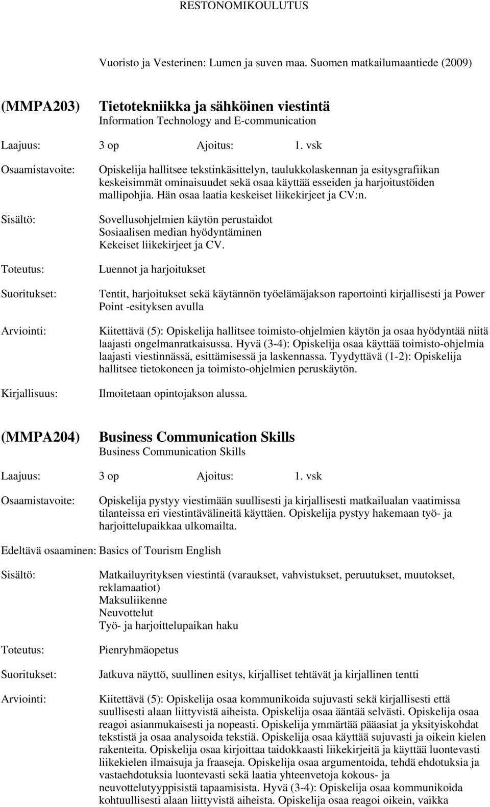 Hän osaa laatia keskeiset liikekirjeet ja CV:n. Sovellusohjelmien käytön perustaidot Sosiaalisen median hyödyntäminen Kekeiset liikekirjeet ja CV.