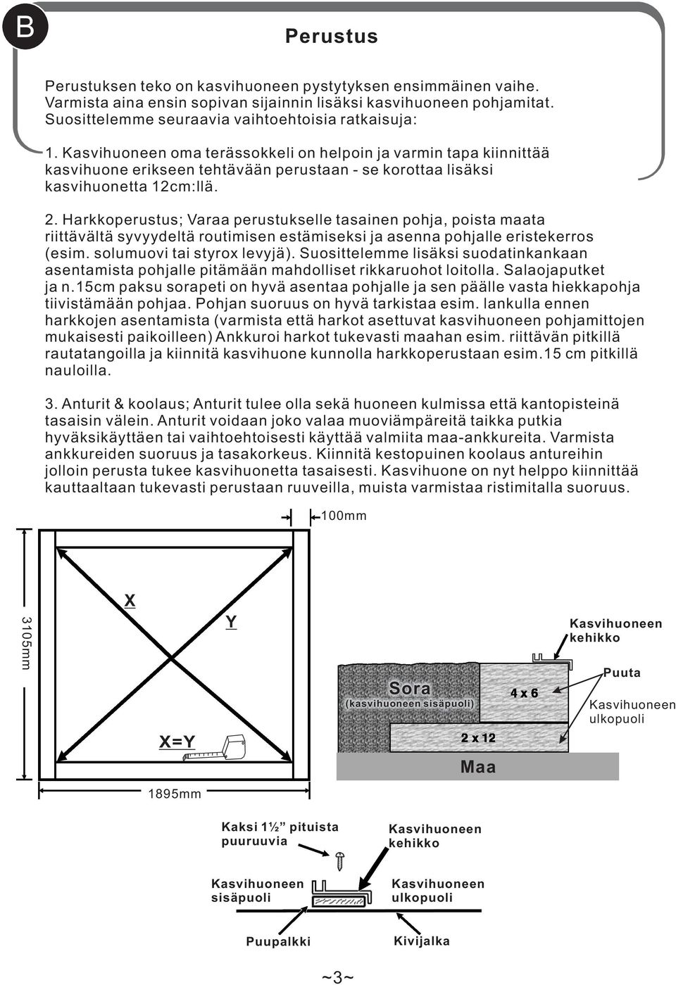 . Hrkkoperustus; Vr perustukselle tsinen pohj, poist mt riittävältä syvyydeltä routimisen estämiseksi j senn pohjlle eristekerros (esim. solumuovi ti styrox levyjä).