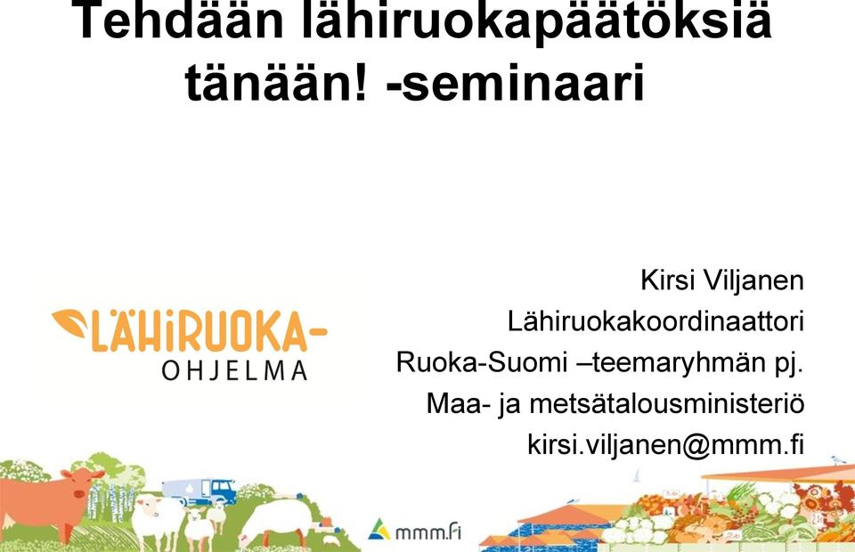 Lähiruokakoordinaattori Ruoka-Suomi