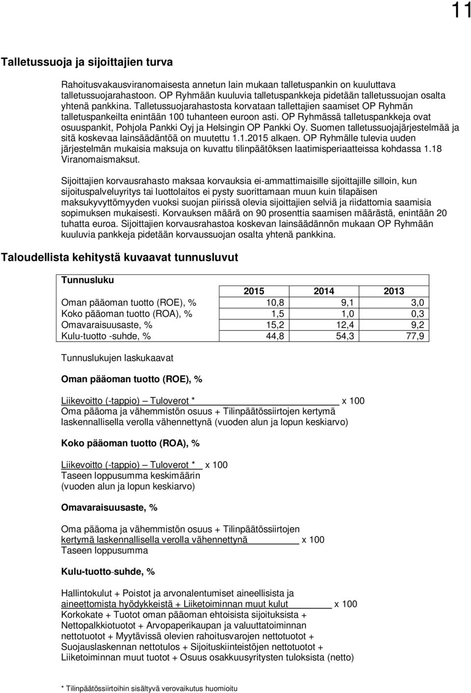 Talletussuojarahastosta korvataan tallettajien saamiset OP Ryhmän talletuspankeilta enintään 100 tuhanteen euroon asti.